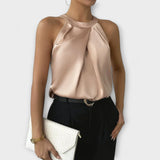 Skye - Šik saténová blúzka s off-shoulder dizajnom