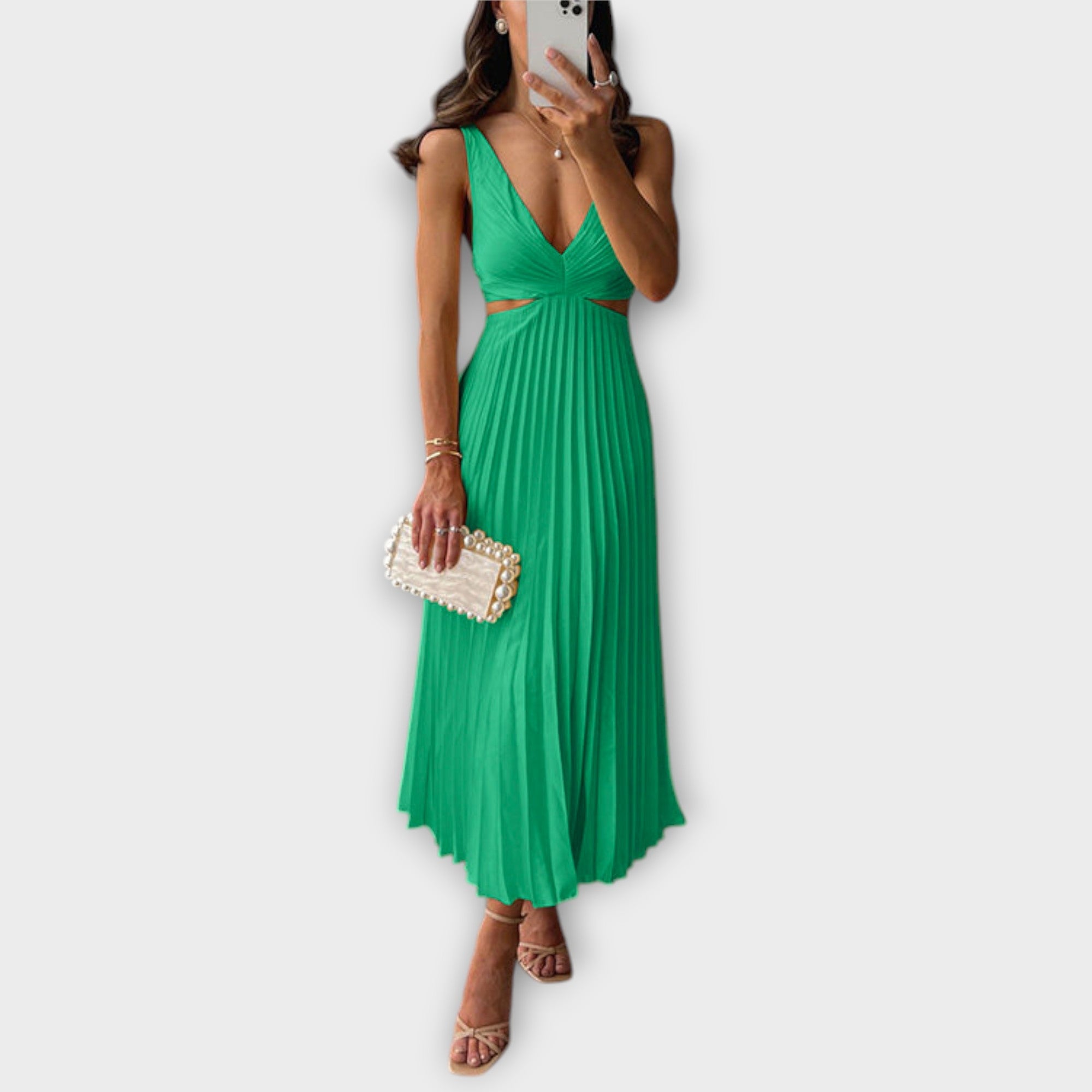 Ziara™ | Elegantné midi večerné šaty s plisovaním