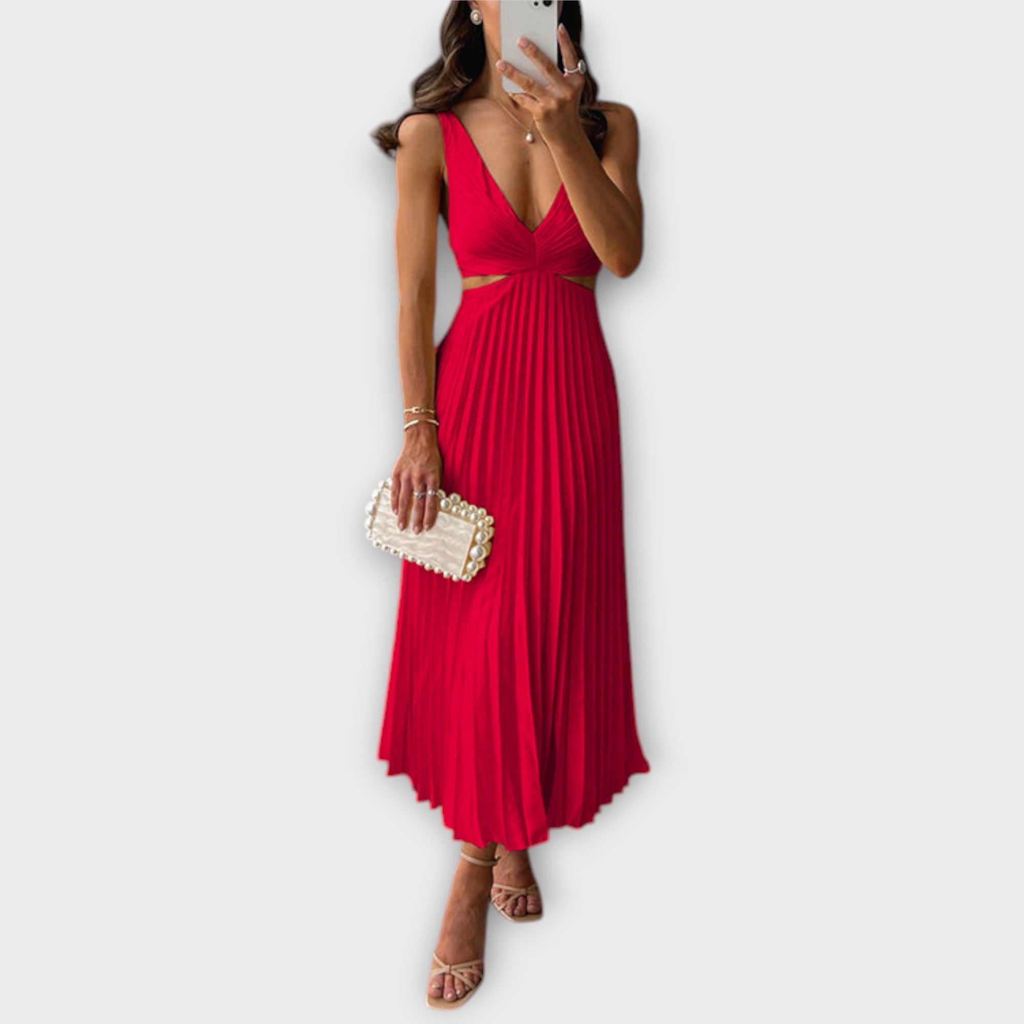 Ziara™ | Elegantné midi večerné šaty s plisovaním