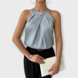 Skye - Šik saténová blúzka s off-shoulder dizajnom