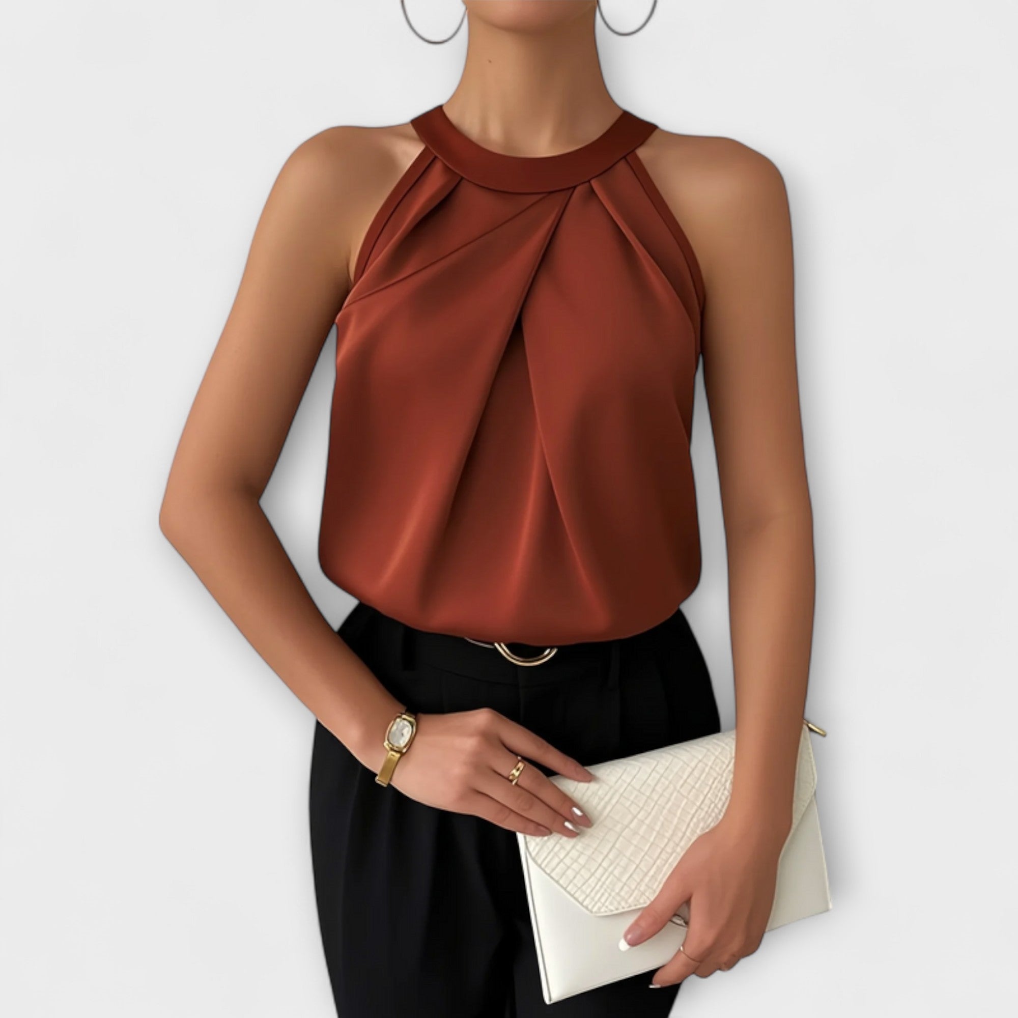 Skye - Šik saténová blúzka s off-shoulder dizajnom