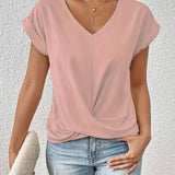 Eloise - Top s V-výstrihom a detailom gombíka