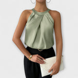 Skye - Šik saténová blúzka s off-shoulder dizajnom