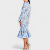 Freya - Elegantné midi šaty z kvetinovej čipky
