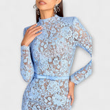 Freya - Elegantné midi šaty z kvetinovej čipky