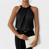 Skye - Šik saténová blúzka s off-shoulder dizajnom