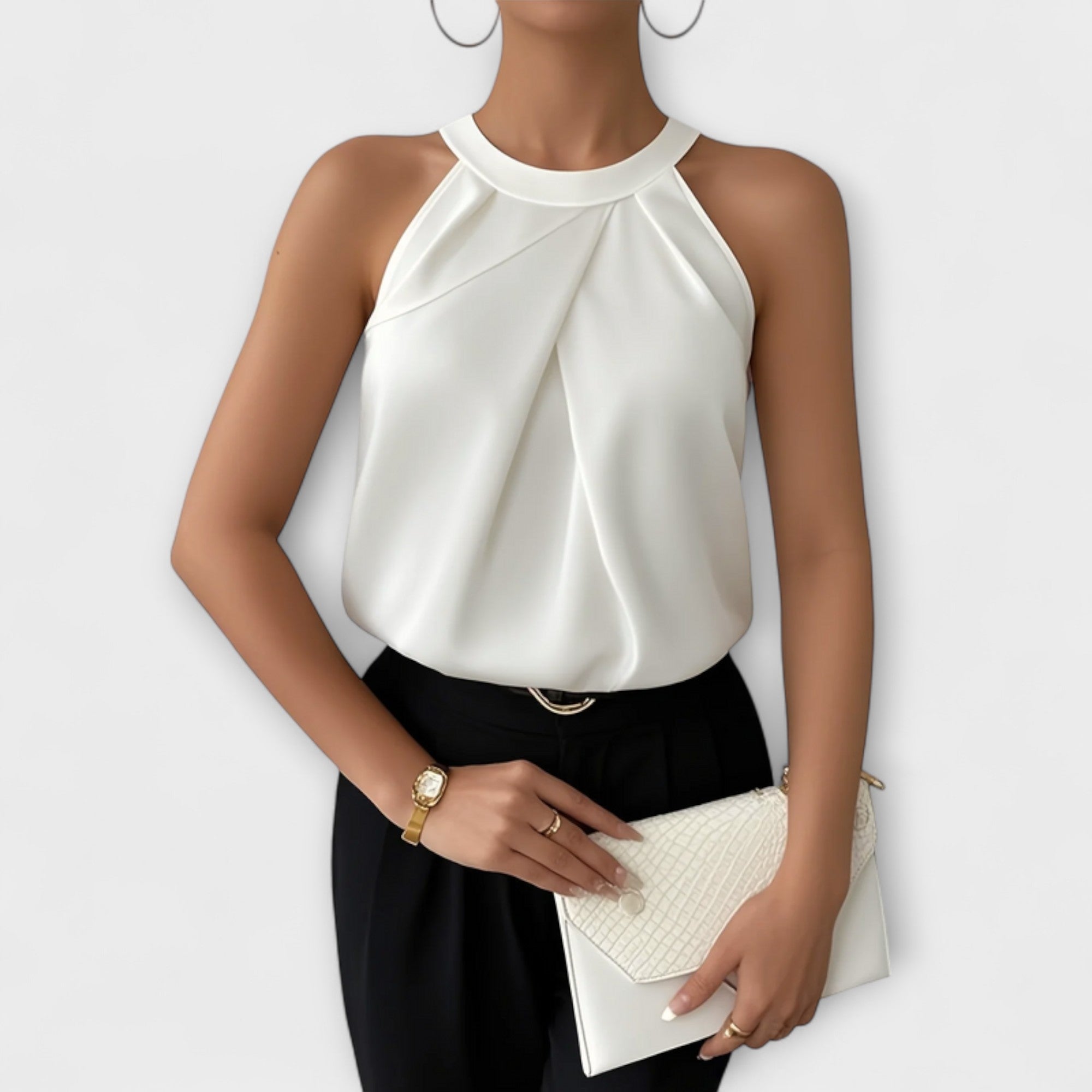 Skye - Šik saténová blúzka s off-shoulder dizajnom