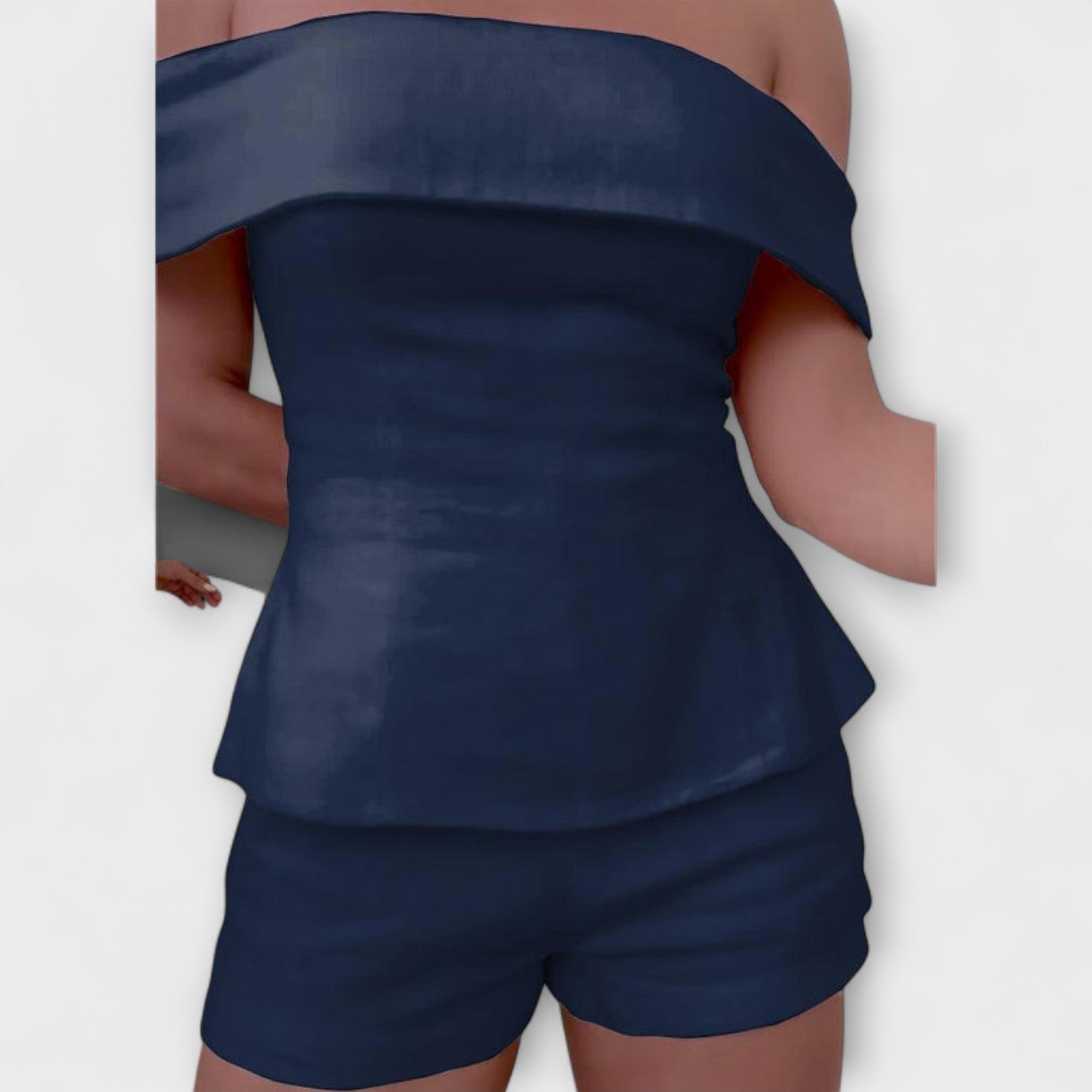 Olivia - Biely bavlneno-ľanový dvojdielny set