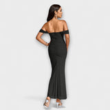 Ione - Šaty Bodycon s odhalenými ramenami a riasením