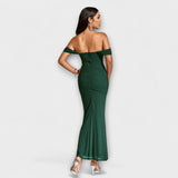 Ione - Šaty Bodycon s odhalenými ramenami a riasením
