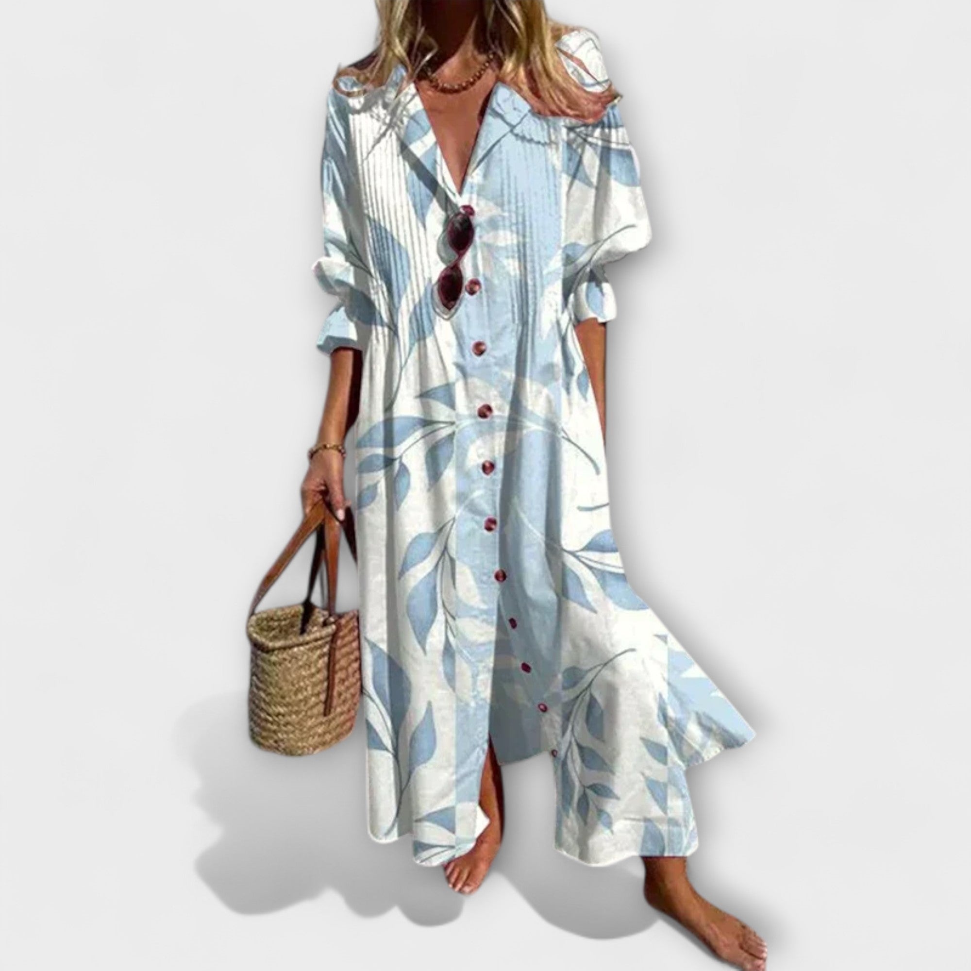 Lila - Pôsobivé maxikleid s pokrytím brucha