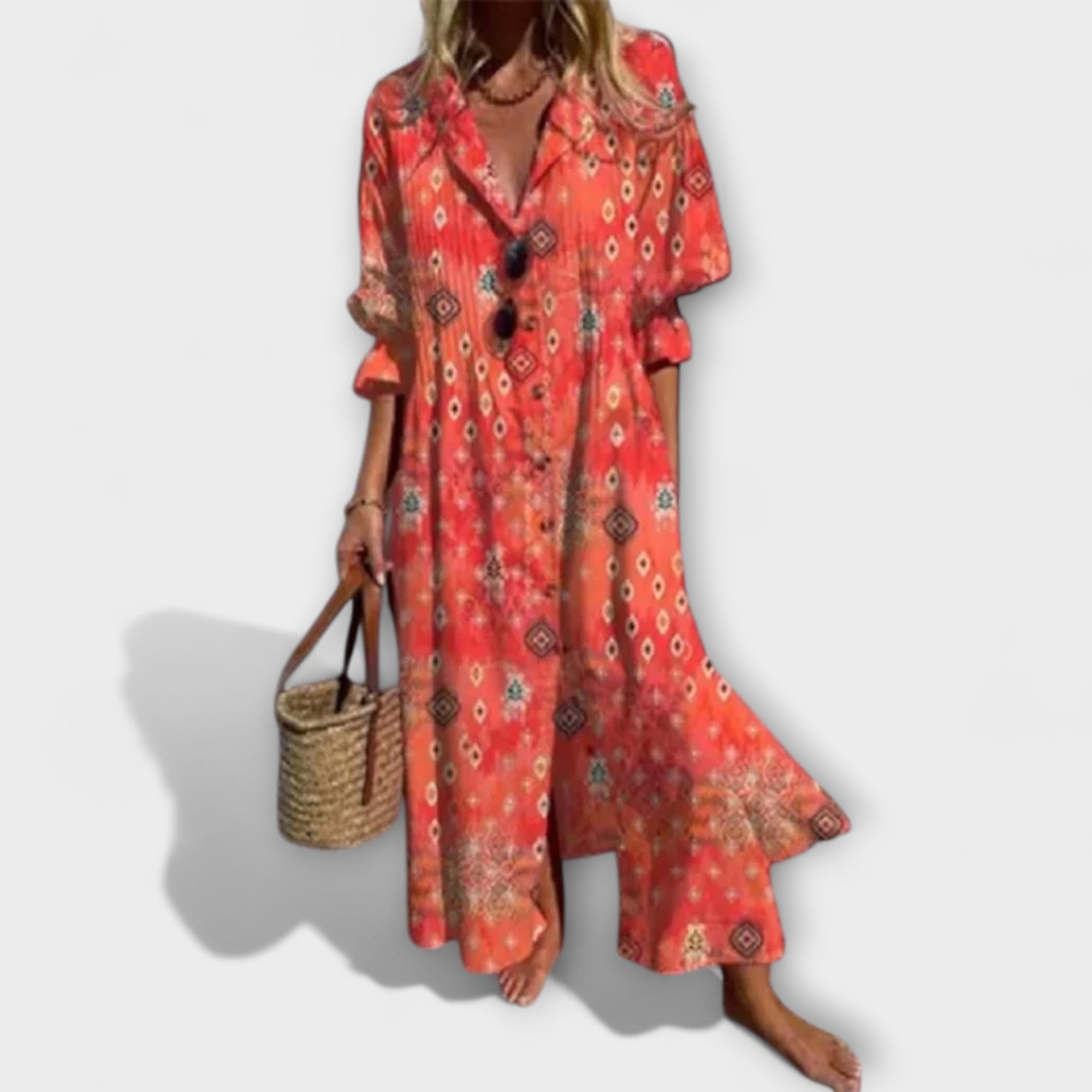 Lila - Pôsobivé maxikleid s pokrytím brucha