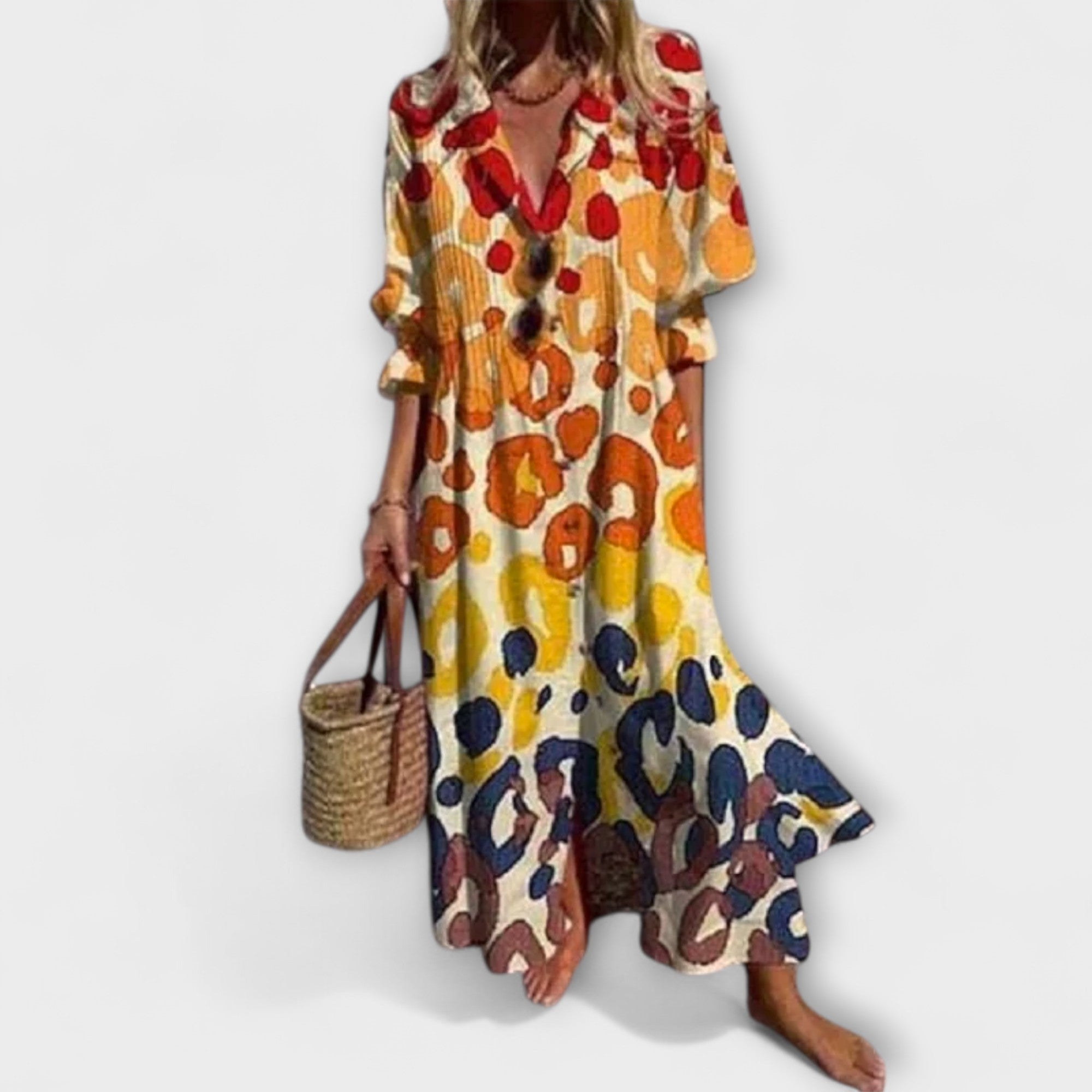 Lila - Pôsobivé maxikleid s pokrytím brucha