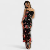 Šaty Bodycon s ramienkami a kvetinovým vzorom