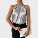 Skye - Šik saténová blúzka s off-shoulder dizajnom