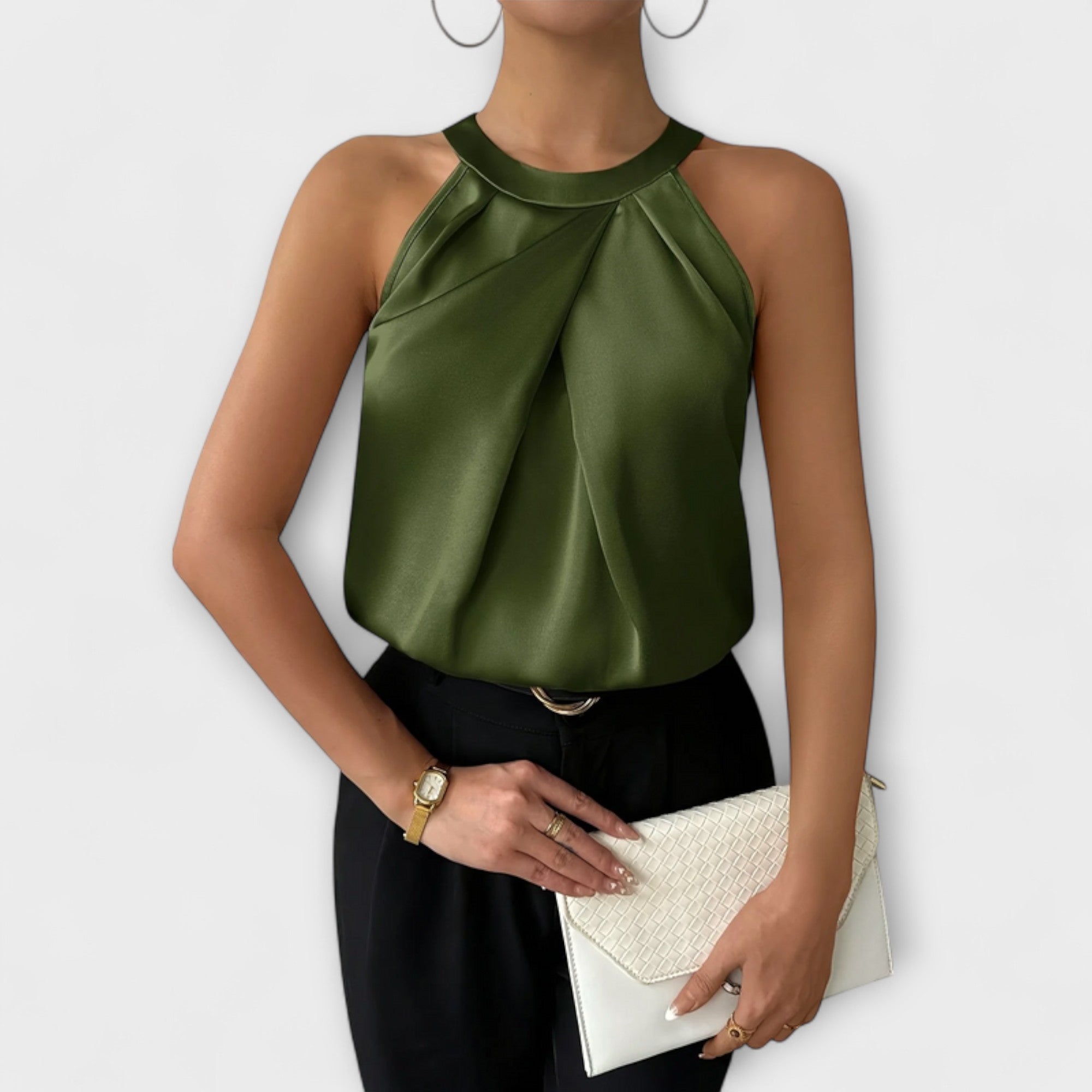 Skye - Šik saténová blúzka s off-shoulder dizajnom
